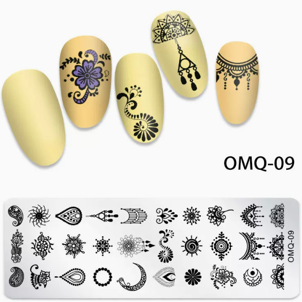 Popular nail art printing template OMQ-09