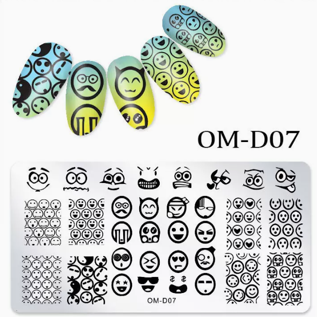 Popular nail art printed steel template OM-D07