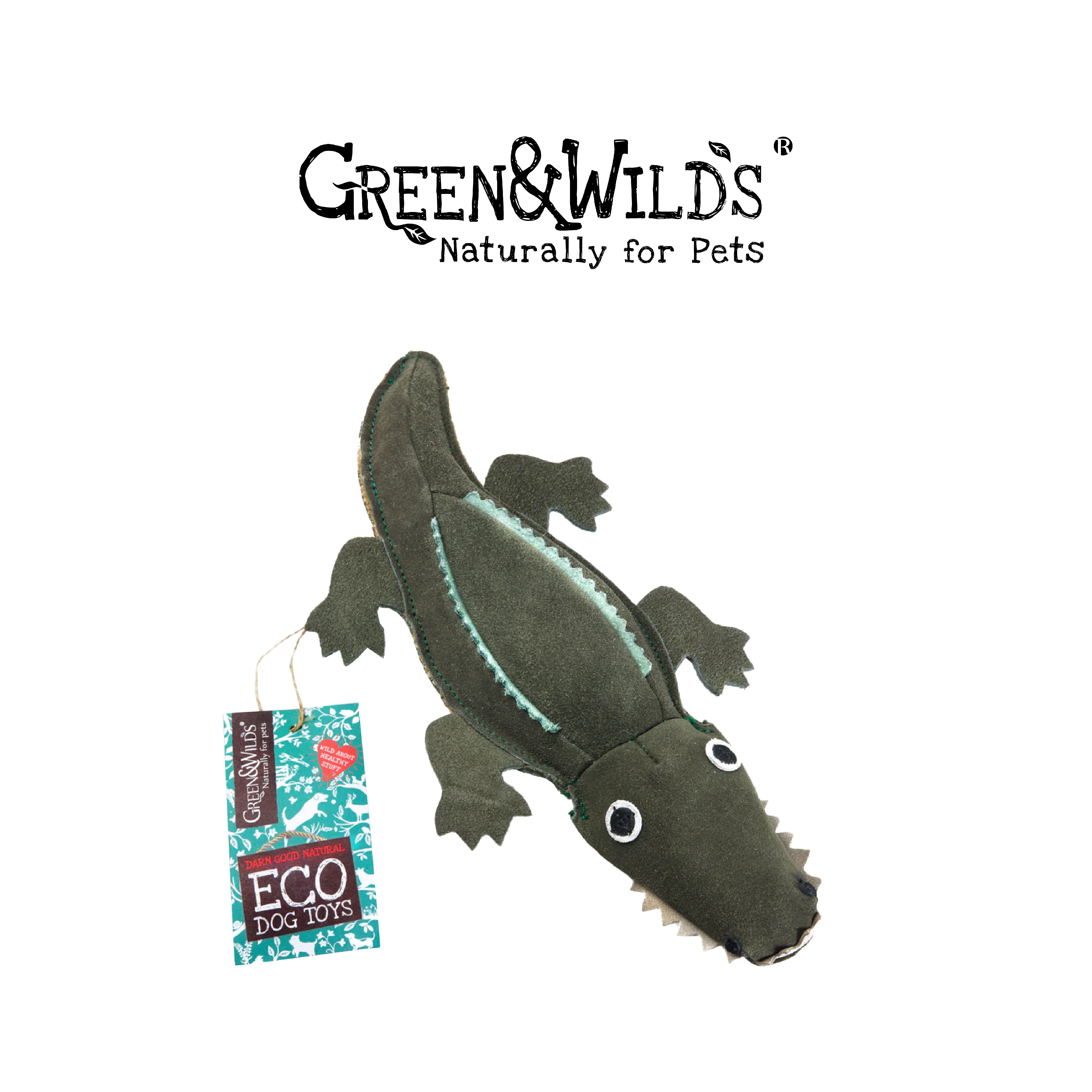 GREEN & WILDS- 天然黃麻製犬用啃咬玩具 - 鱷魚