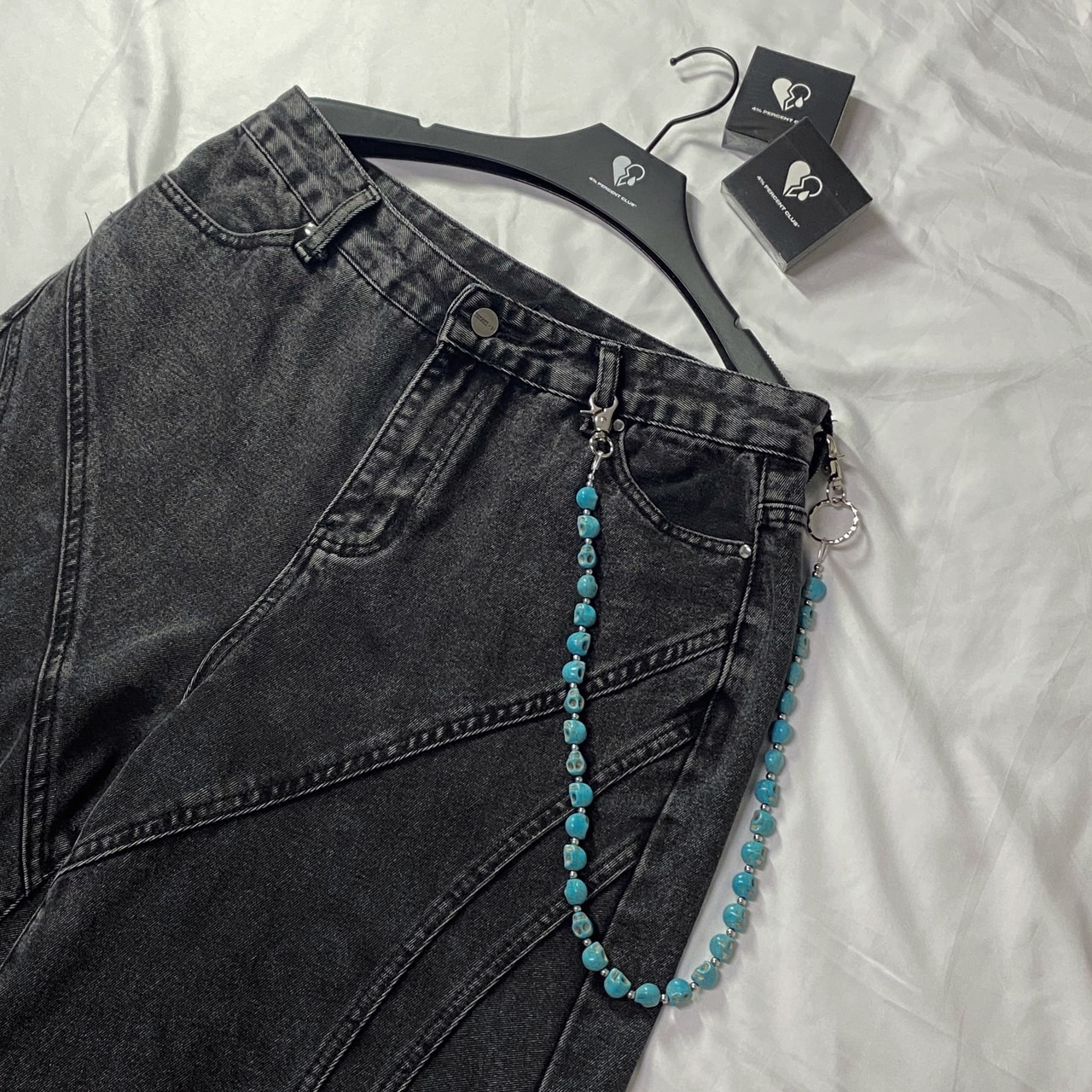 人造石骷髏造型褲鍊