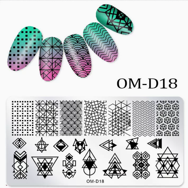 Popular nail art printed steel template OM-D18