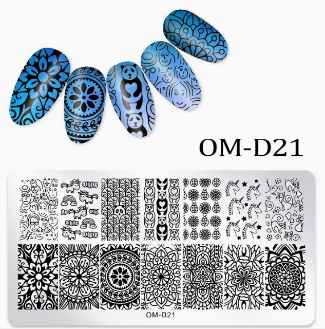 Popular nail art printed steel template OM-D21