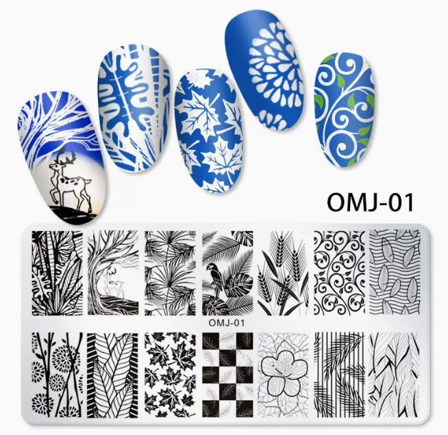 Popular nail art printed steel template OMJ-01