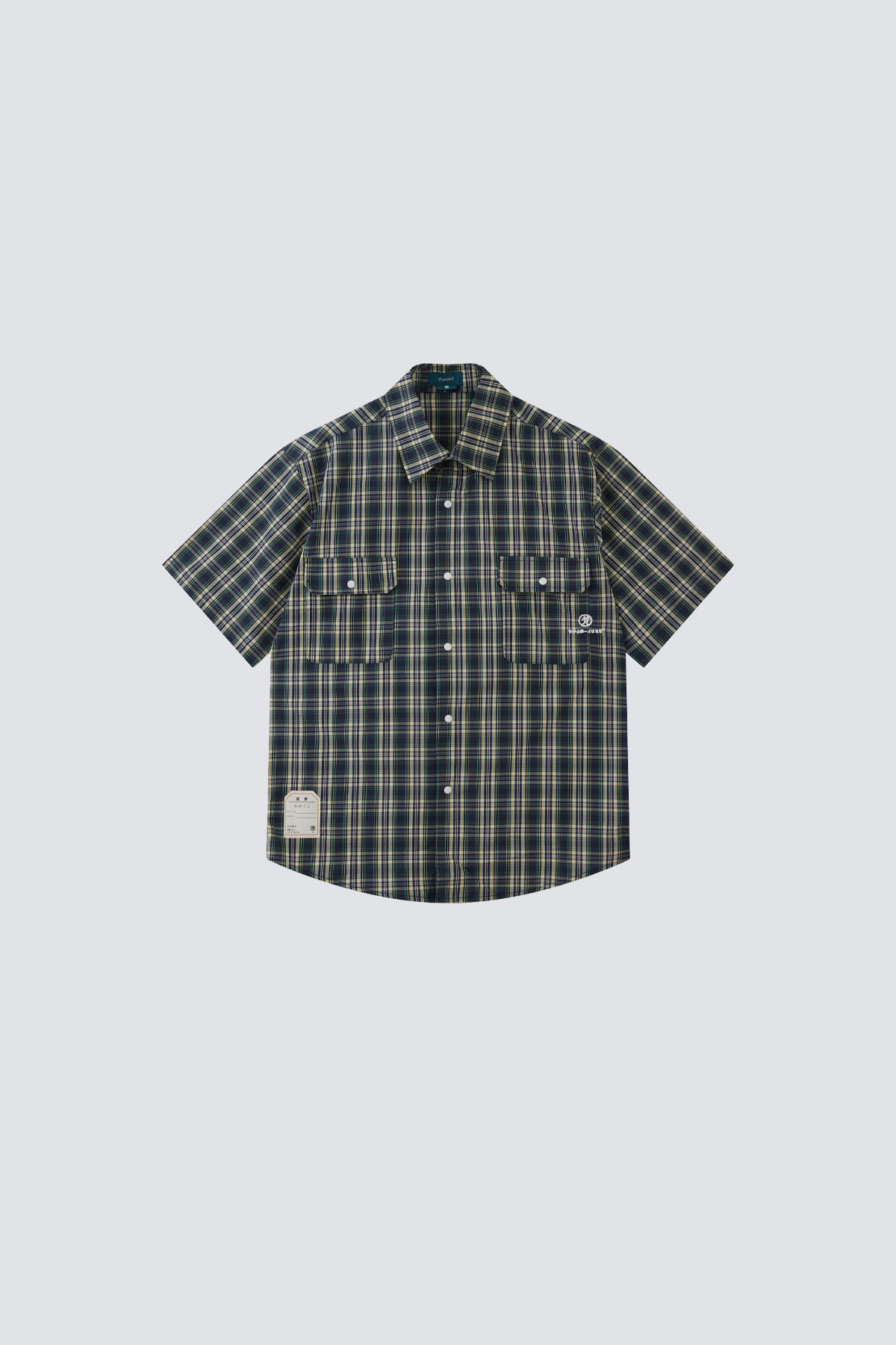 Double Pocket Yellow Blue Check Shirt｜Dark Blue｜Hong Kong Original Design