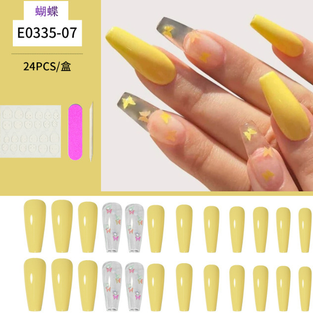 熱推美甲  穿戴甲片蝴蝶E0335-07#（24片盒裝）