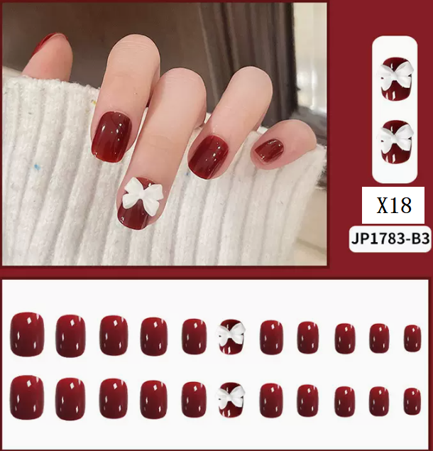 爆款美甲  鑲鉆款穿戴甲X18-JP1783#（膠水款）