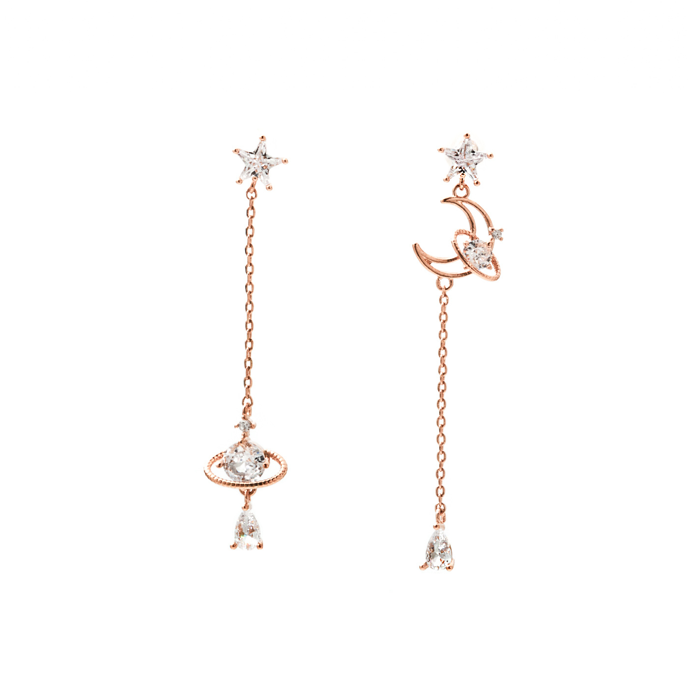 平價飾品,銀針,星球,月亮,耳環