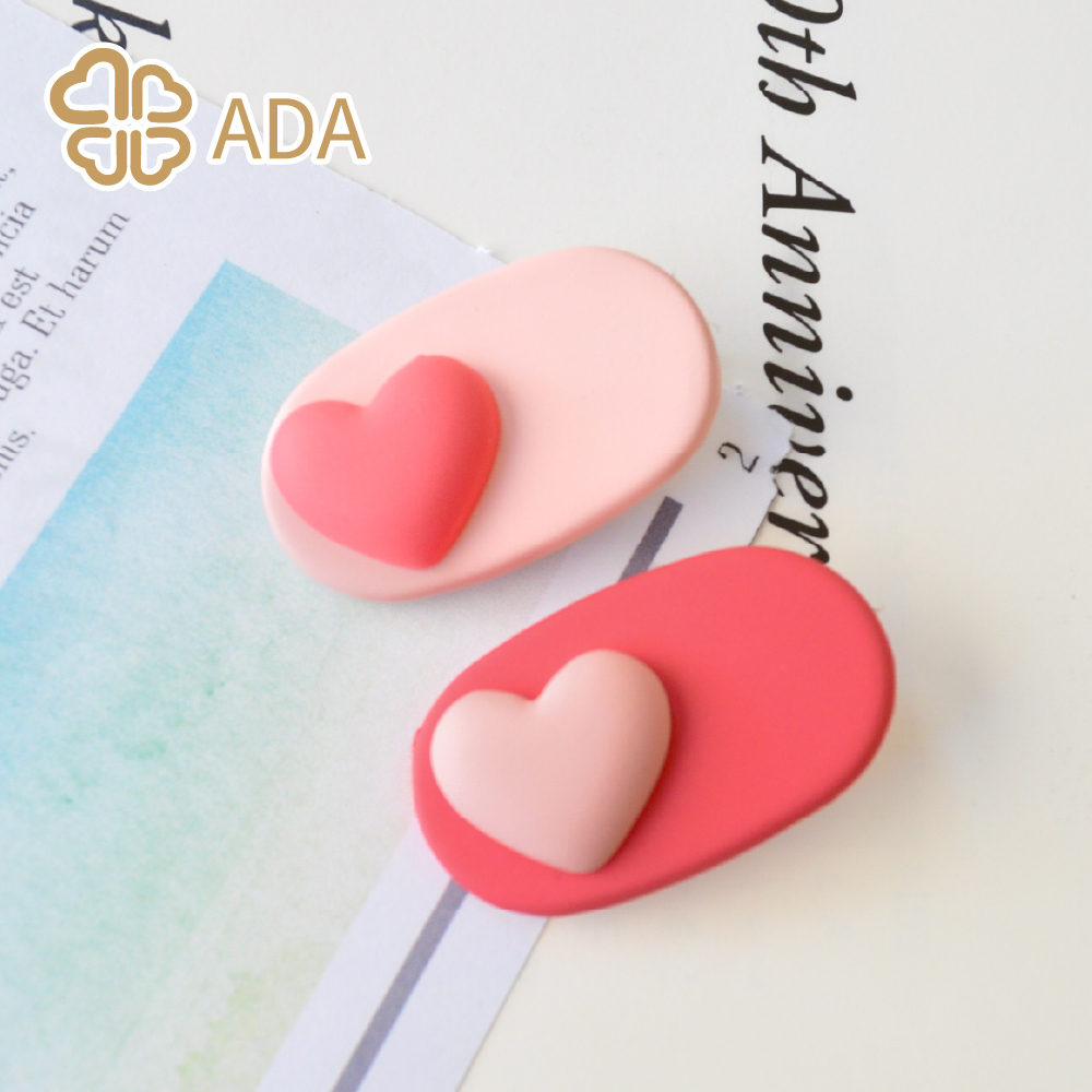 ADA 粉色愛心髮夾2件組