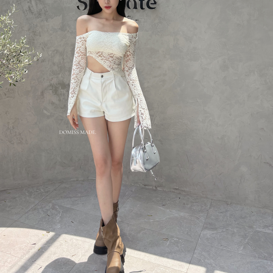 【DOMISS訂製】高質感霧面皮革短褲-2色 皮褲 短褲 A字短褲 (現貨)