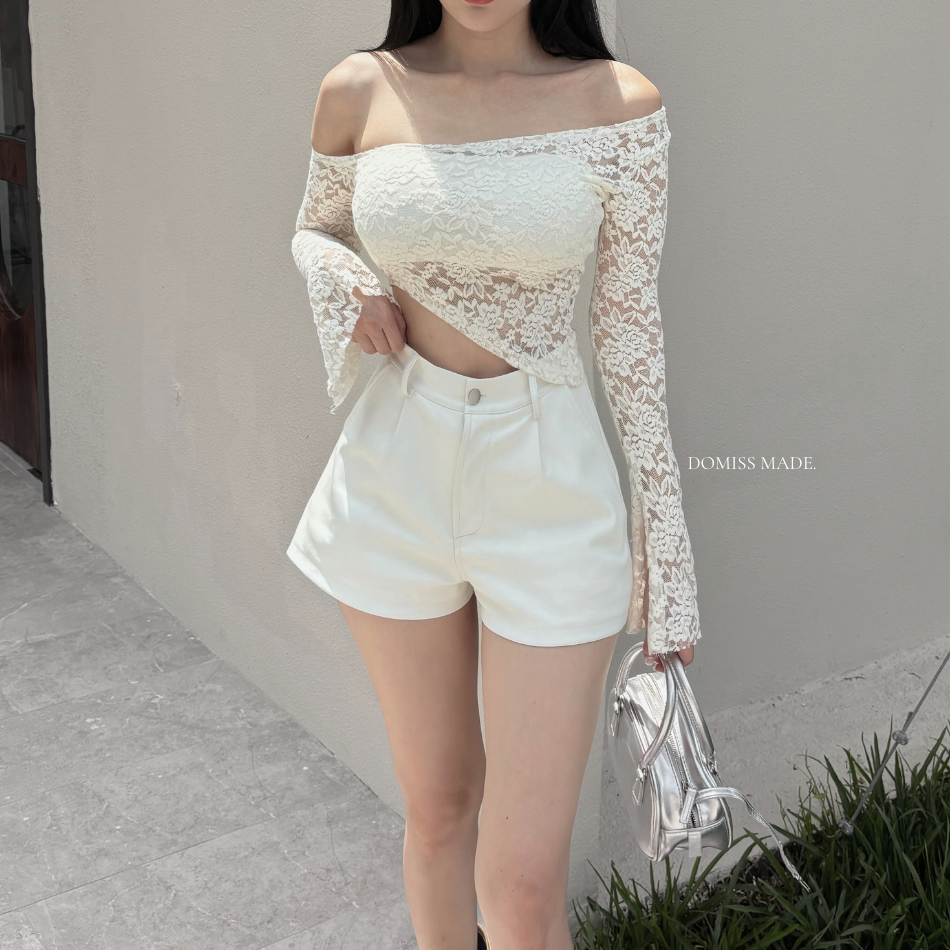 【DOMISS訂製】高質感霧面皮革短褲-2色 皮褲 短褲 A字短褲 (現貨)