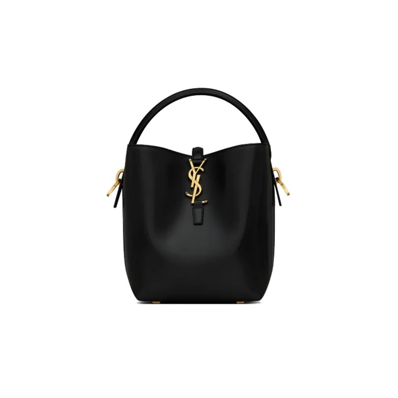 SAINT LAURENT YSL LE37 亮面牛皮 水桶袋