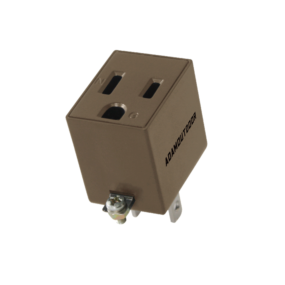 ADAMOUTDOOR｜直立式3轉2插頭 沙漠色