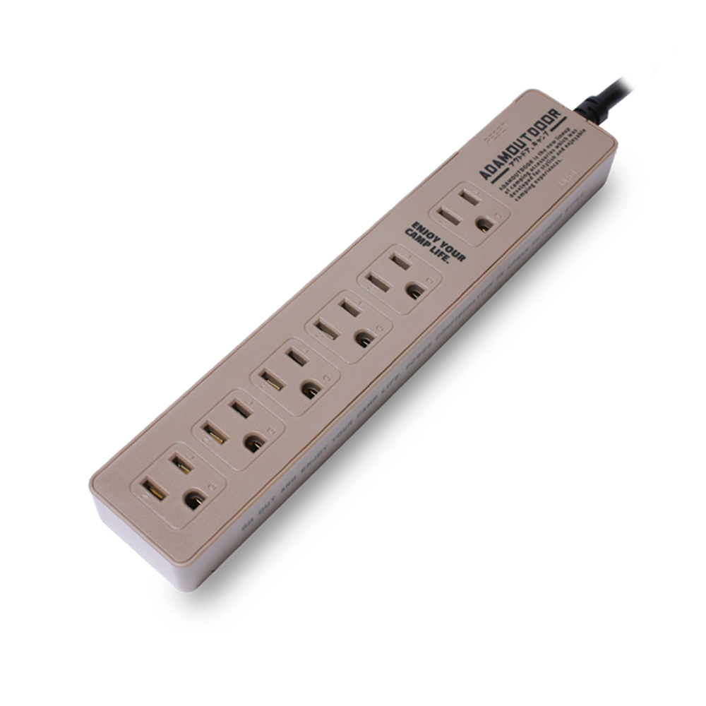 ADAMOUTDOOR｜家用款1切6 延長線1.8M 沙漠色