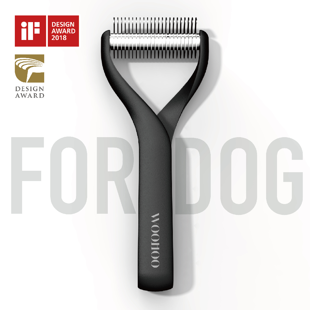 WOOHOO PET - 23T寵物理毛梳2.0(中長毛犬-霧黑)