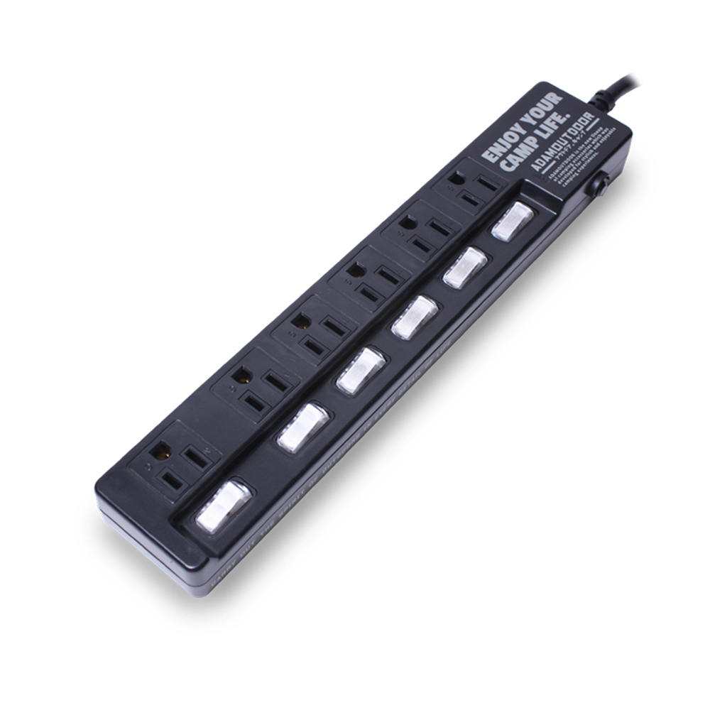 ADAMOUTDOOR｜家用款6切6 延長線1.8M 黑