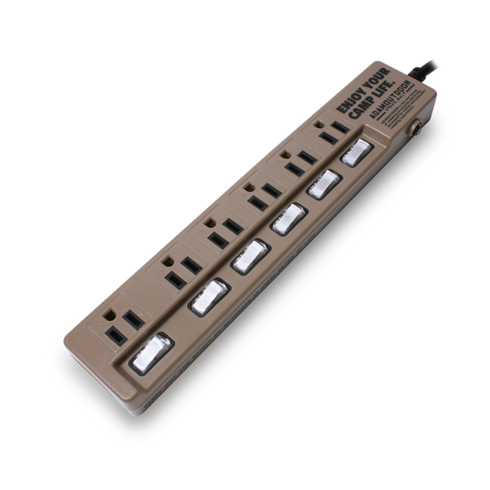 ADAMOUTDOOR｜家用款6切6 延長線1.8M 沙漠色