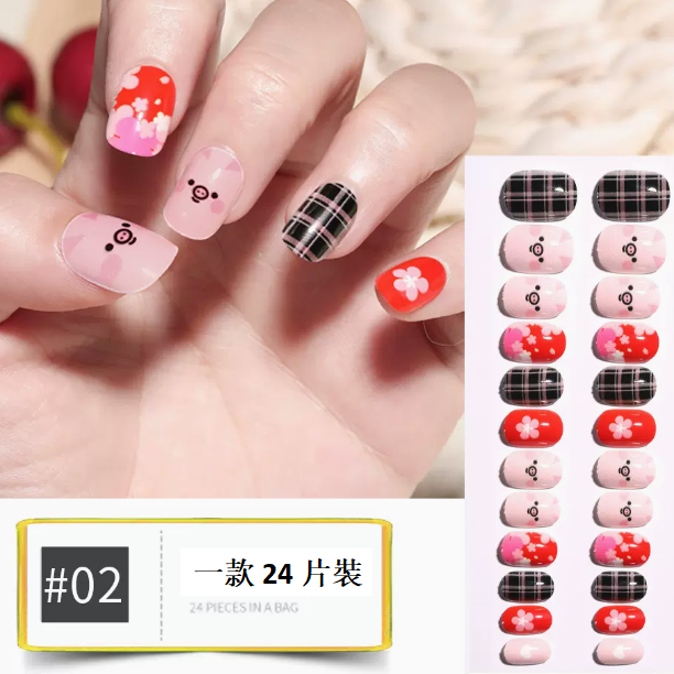 爆款美甲  兒童穿戴甲RT02#（24片裝）