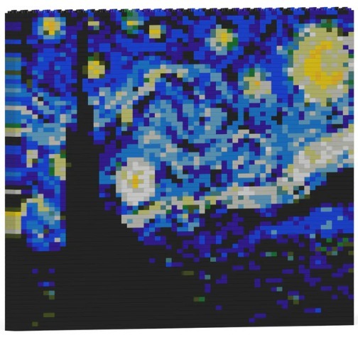 積卡 星夜-積木掛畫 01S