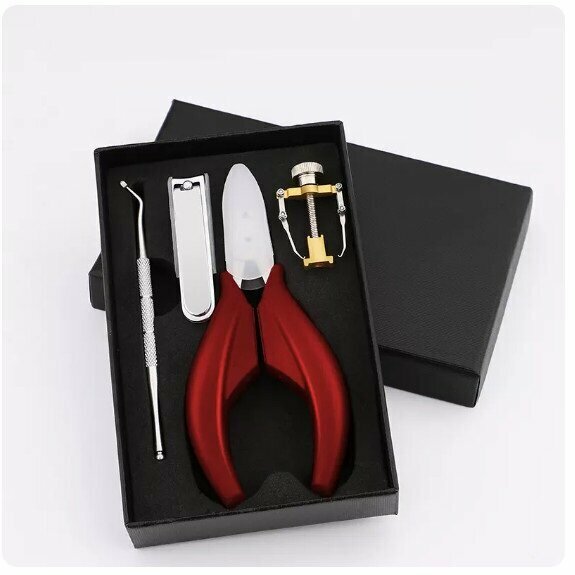 Popular eagle-beak nail clippers (magnet red nail groove 4-piece set)