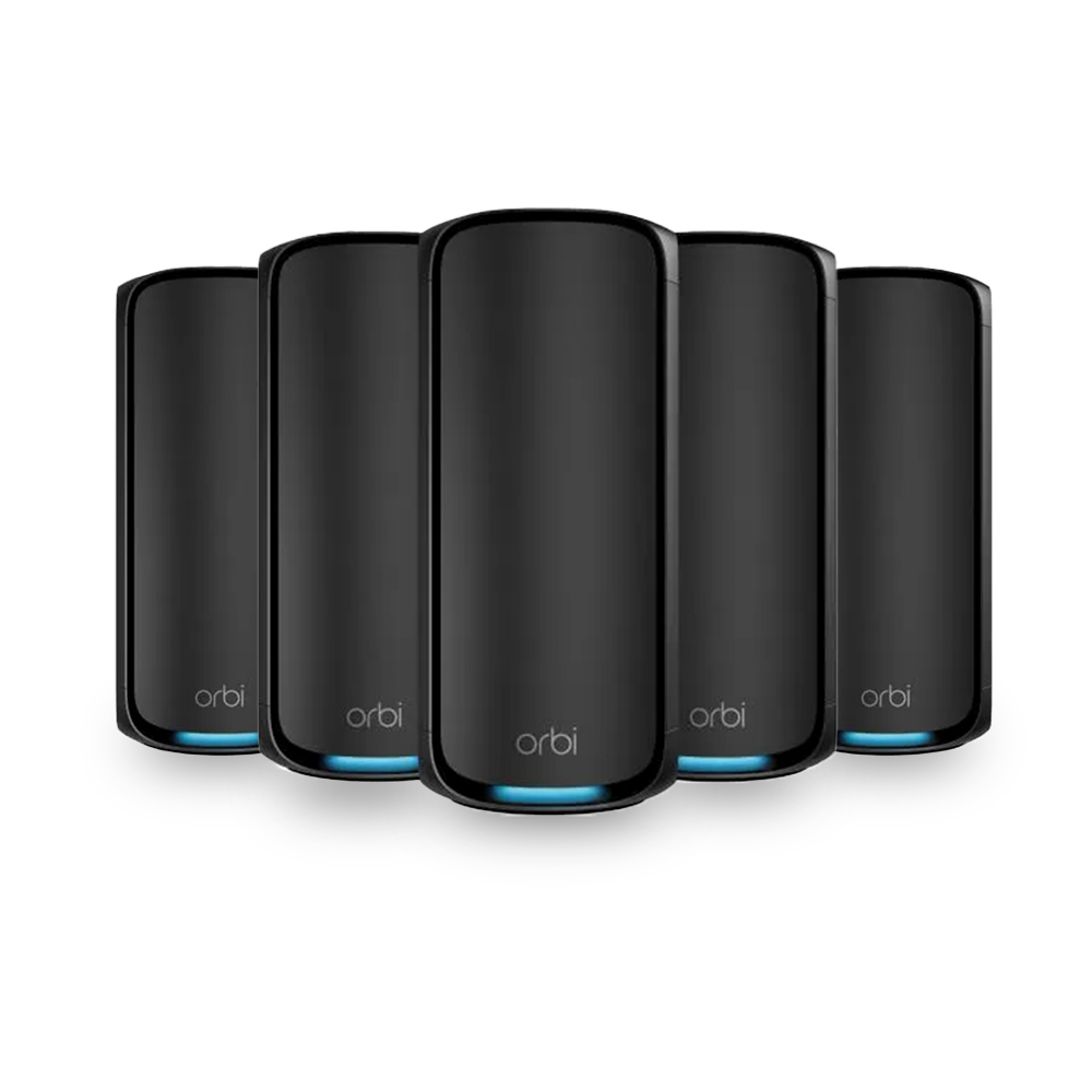 NETGEAR Orbi RBE975SB BE27000  四頻 WiFi 7 Mesh 延伸系統 路由器+4衛星  (騎士黑)
