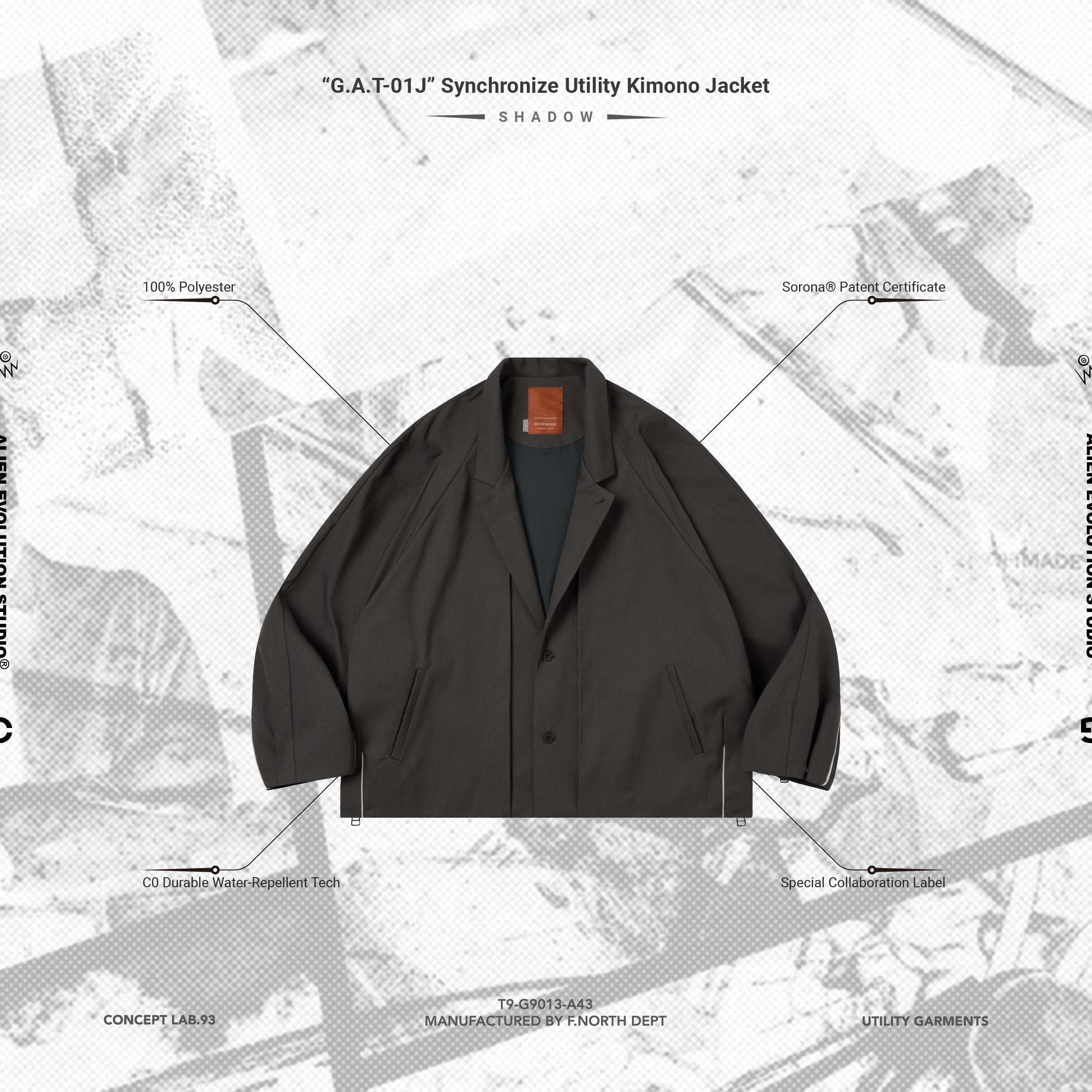 G.A.T-01J” Synchronize Utility Kimono Jacket - Shadow