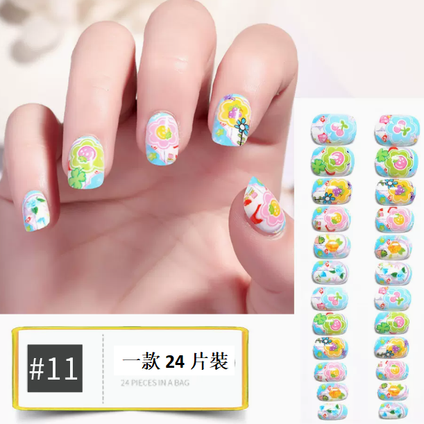 爆款美甲  兒童穿戴甲RT11#（24片裝）