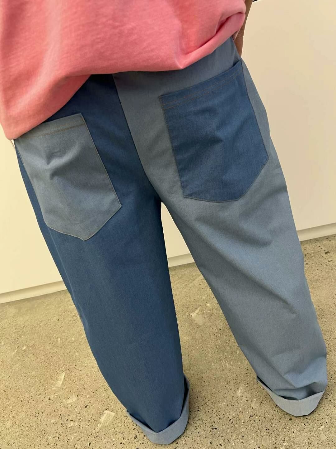 拼色鬆身褲 KKUKKU-012P