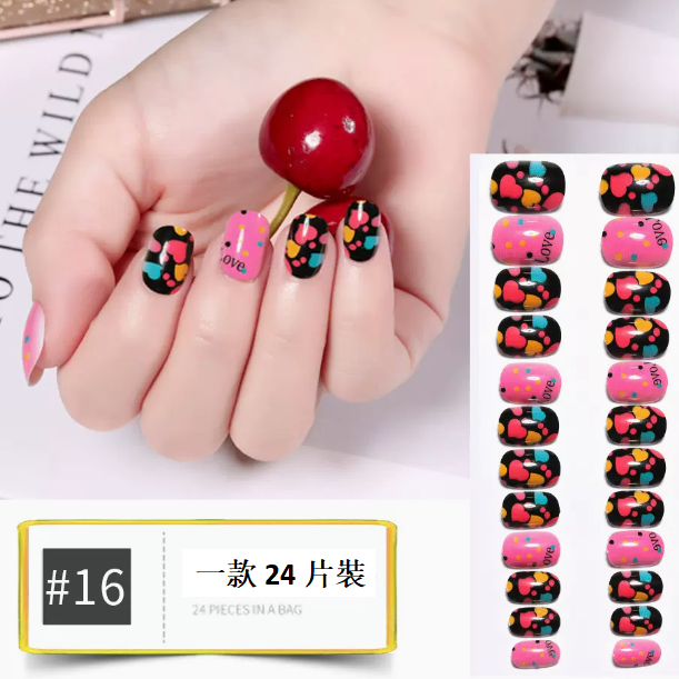 爆款美甲  兒童穿戴甲RT16#（24片裝）