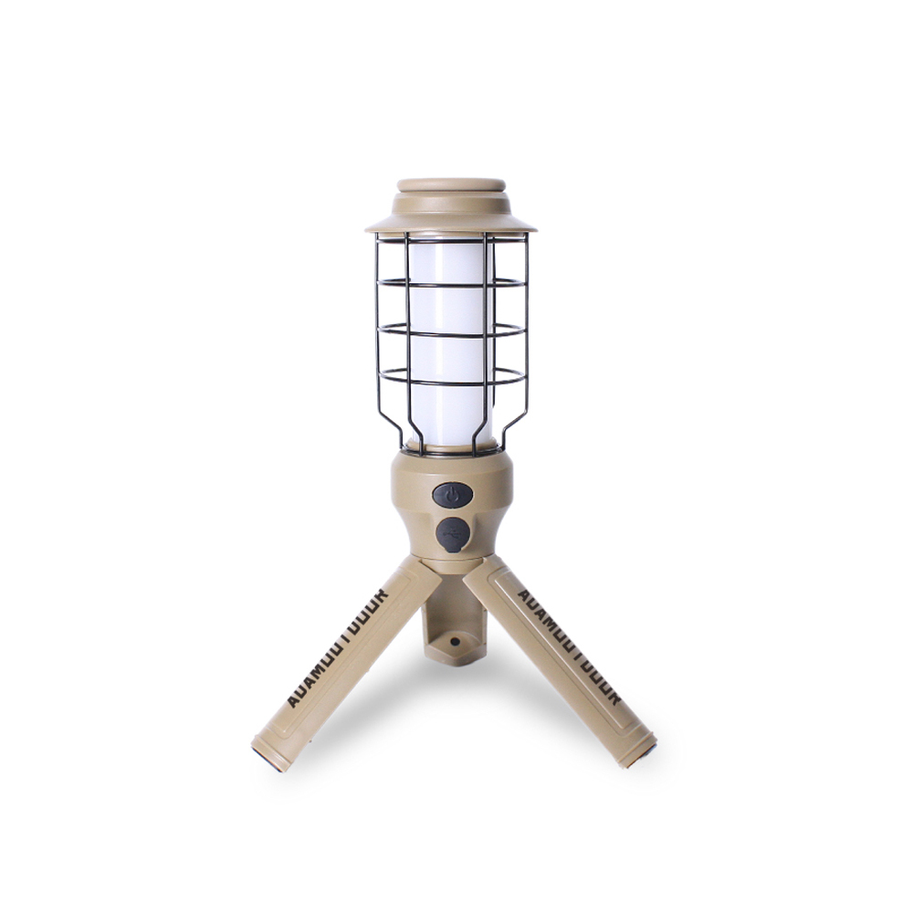 ADAMOUTDOOR｜戶外野戰工作燈 沙漠色(露營燈 手電筒 緊急照明 立燈 復古 黃光 LED)