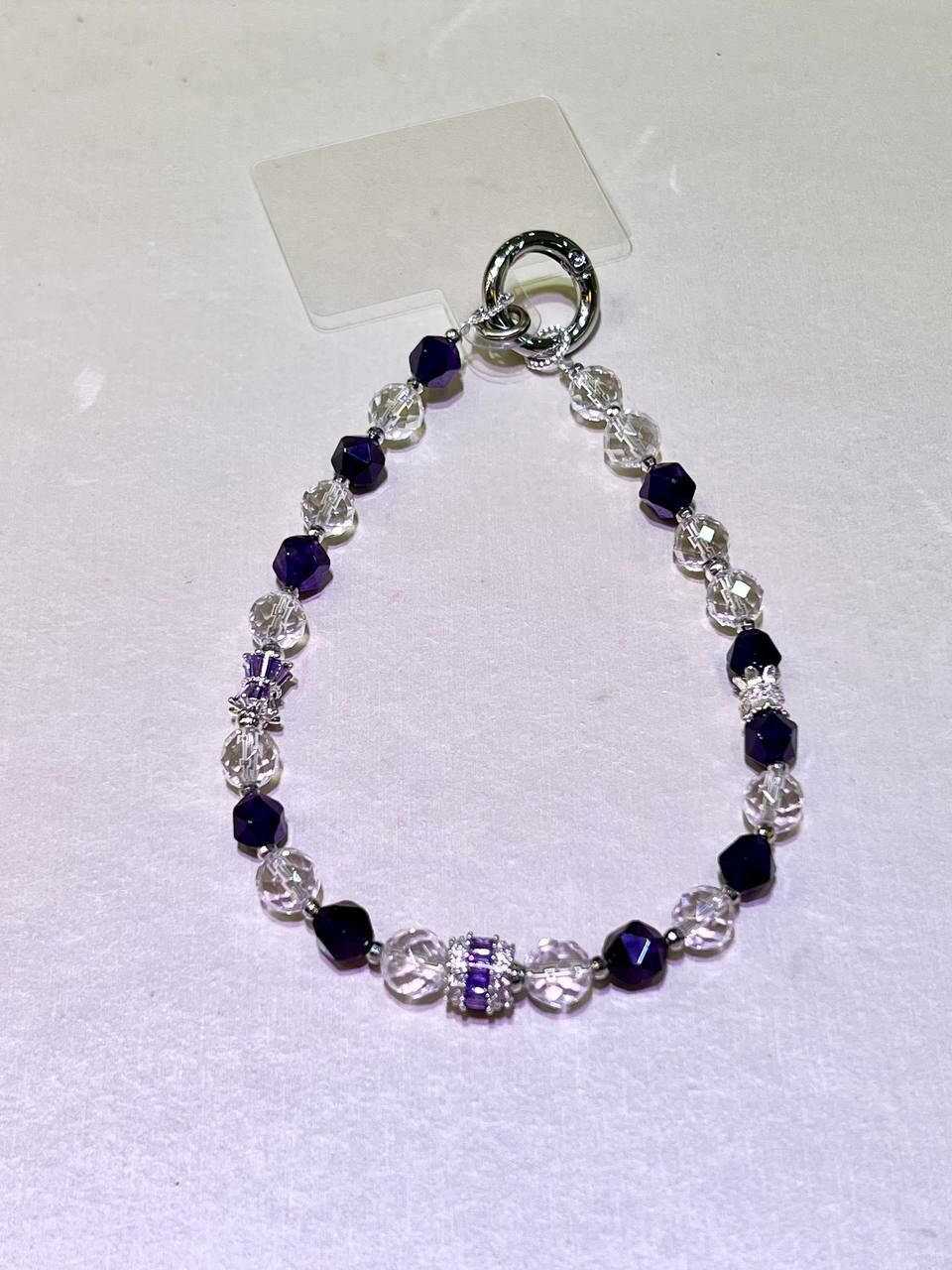 [S] GEMZ & CO ZBA FACETED CLEAR QUARTZ/AMETHYST WITH SILVER ACC 8MM/7MM, Y217 (Y217)