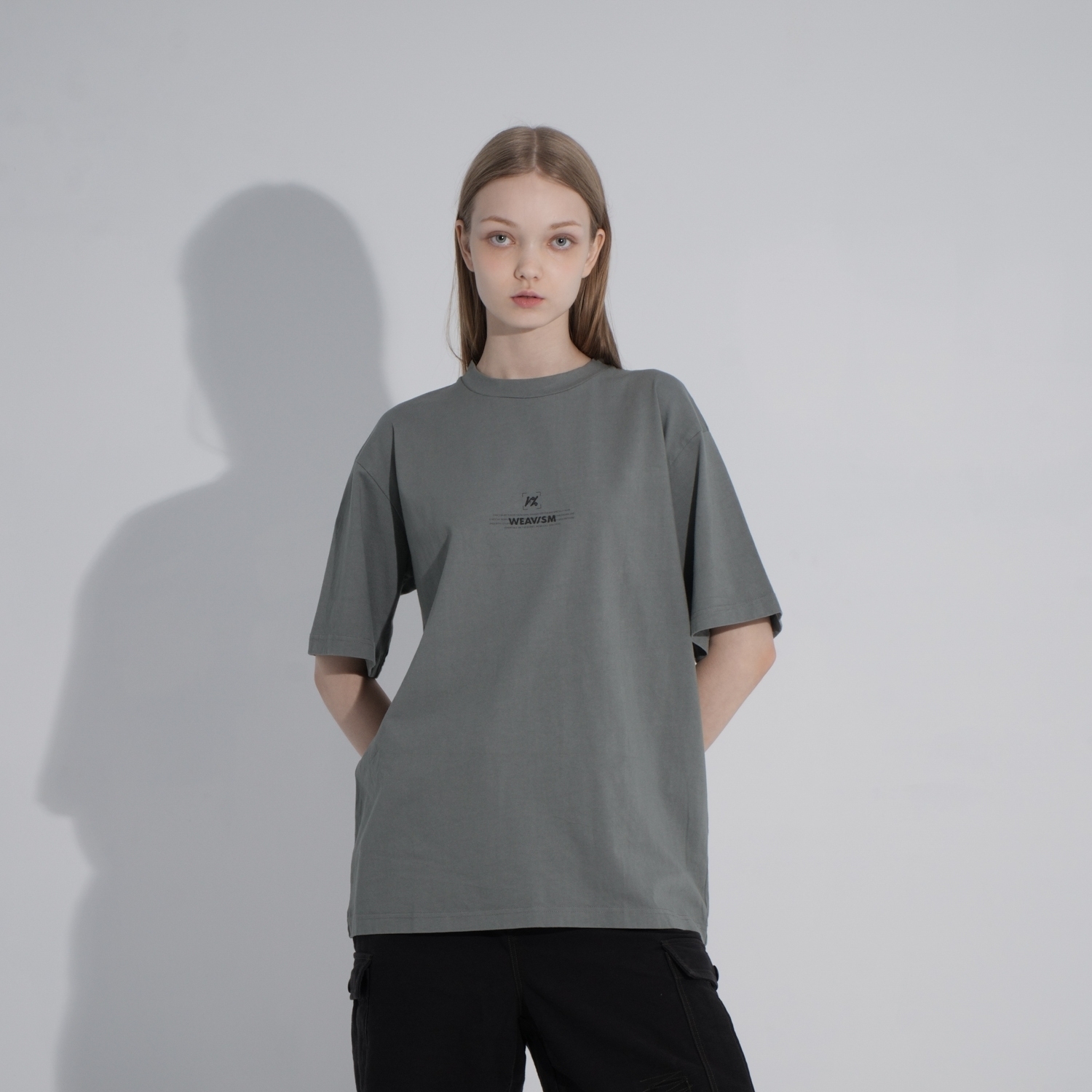 1%彈簧有機棉Tee-寧靜灰