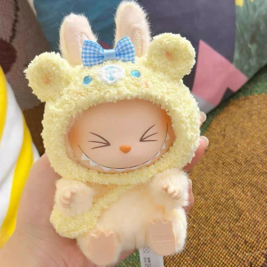 拉布布 LABUBU 坐坐派對 吊飾專用服裝 黃色小熊頭套+小包套組 (無附吊飾)