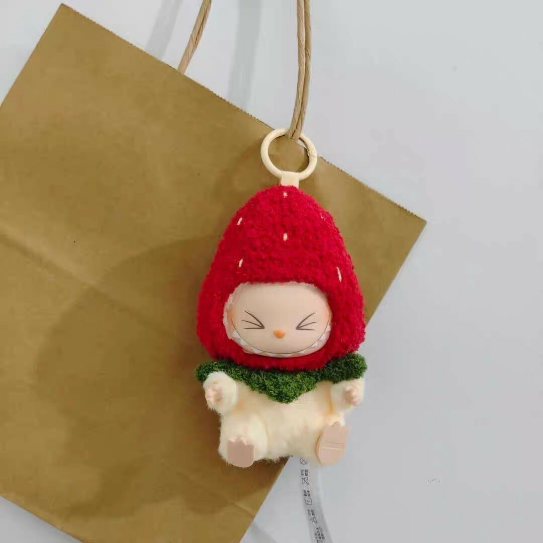 拉布布 LABUBU 坐坐派對 吊飾專用服裝 草莓頭套 (無附吊飾)