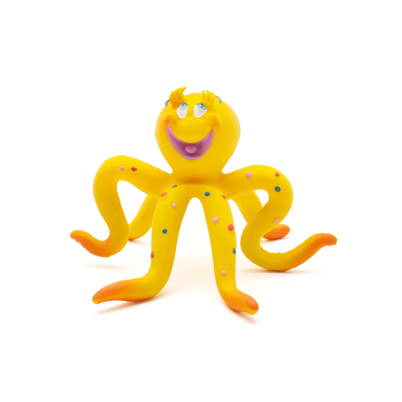 【 Lanco 】天然無毒橡膠玩具-黃色大章魚