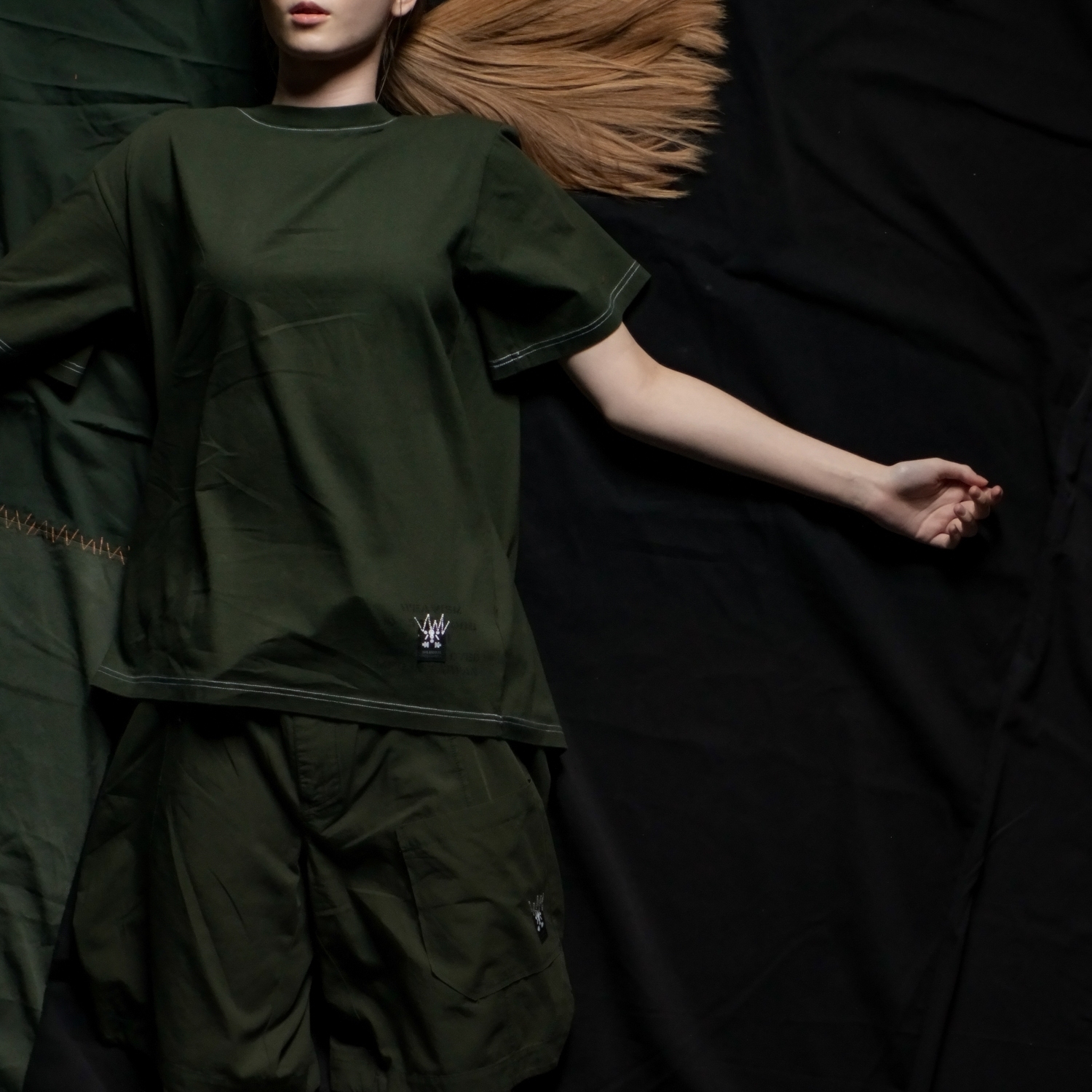 WEAVISM水印彈簧棉Tee-陸軍綠