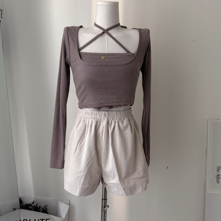 秋冬燈芯絨短褲 百搭褲子 腰鬆緊短褲-4色 (現貨)