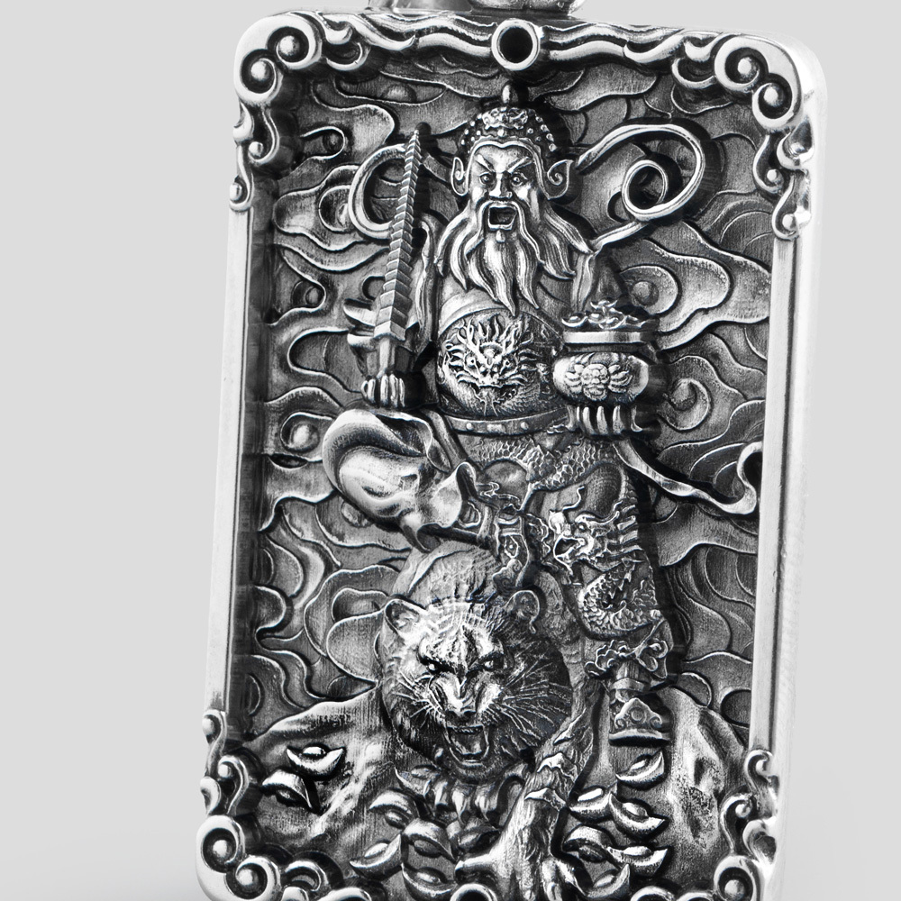 財運亨通】武財神-純銀佛牌：玄壇元帥的威武形象，財運的保護神｜JK銀飾