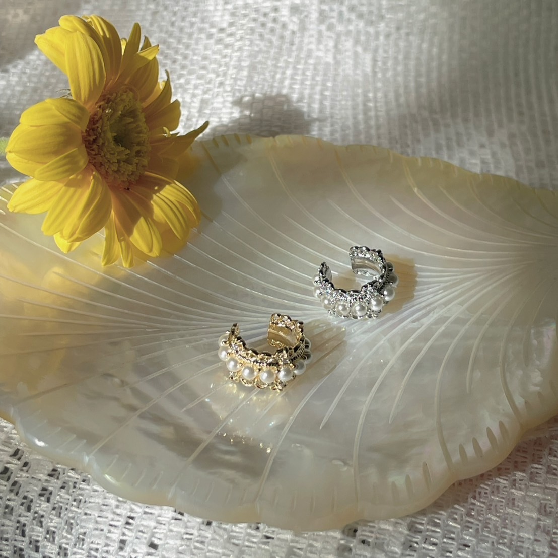 夫人經典款 珍珠耳骨夾