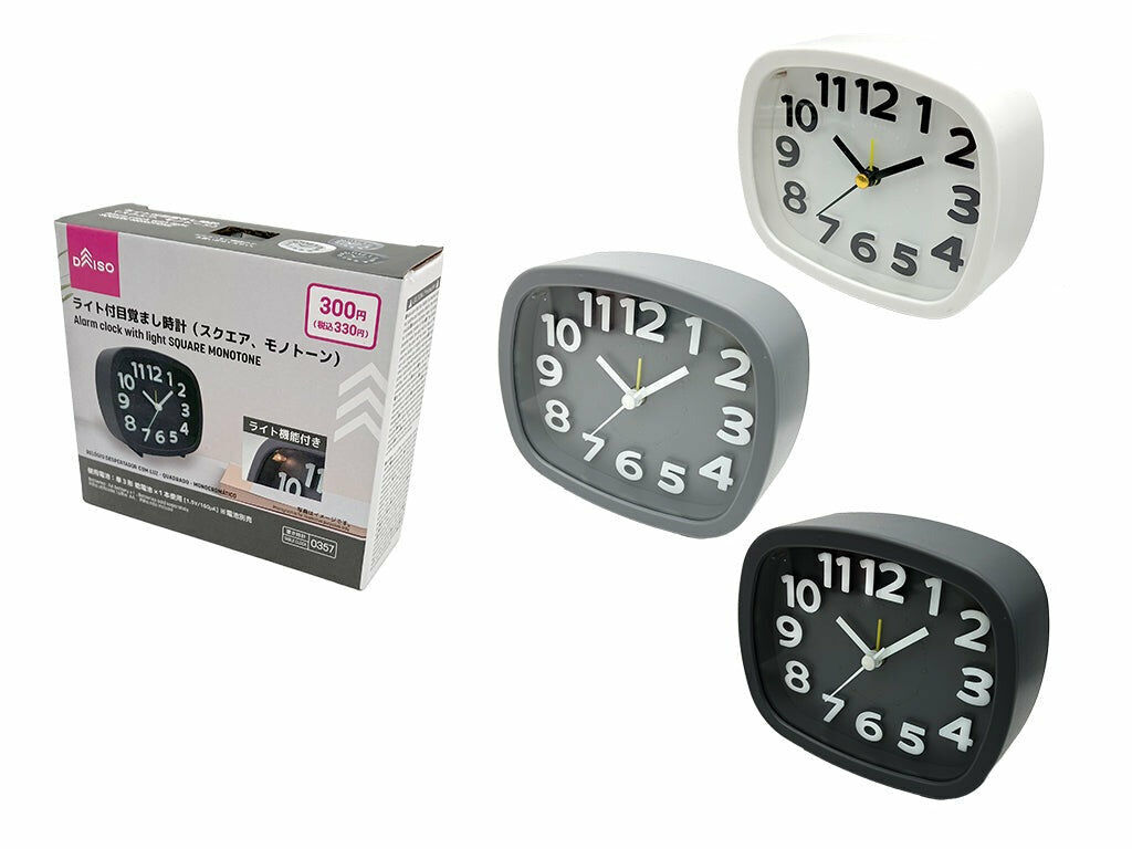 電池式小夜燈鬧鐘/單色 方形