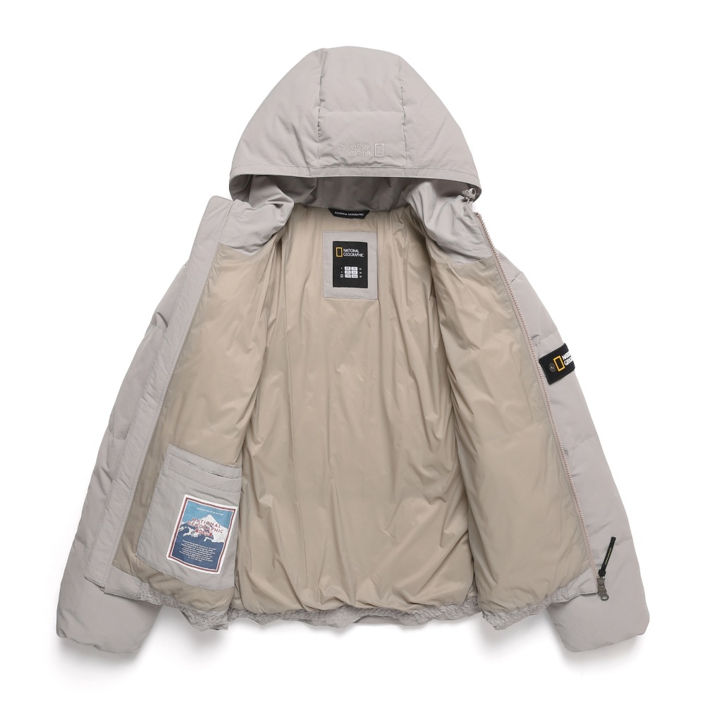 【NATIONAL GEOGRAPHIC】HOODED HERON DOWN JUMPER Unisex HERON Hooded Down Jacket - LICHEN KHAKI