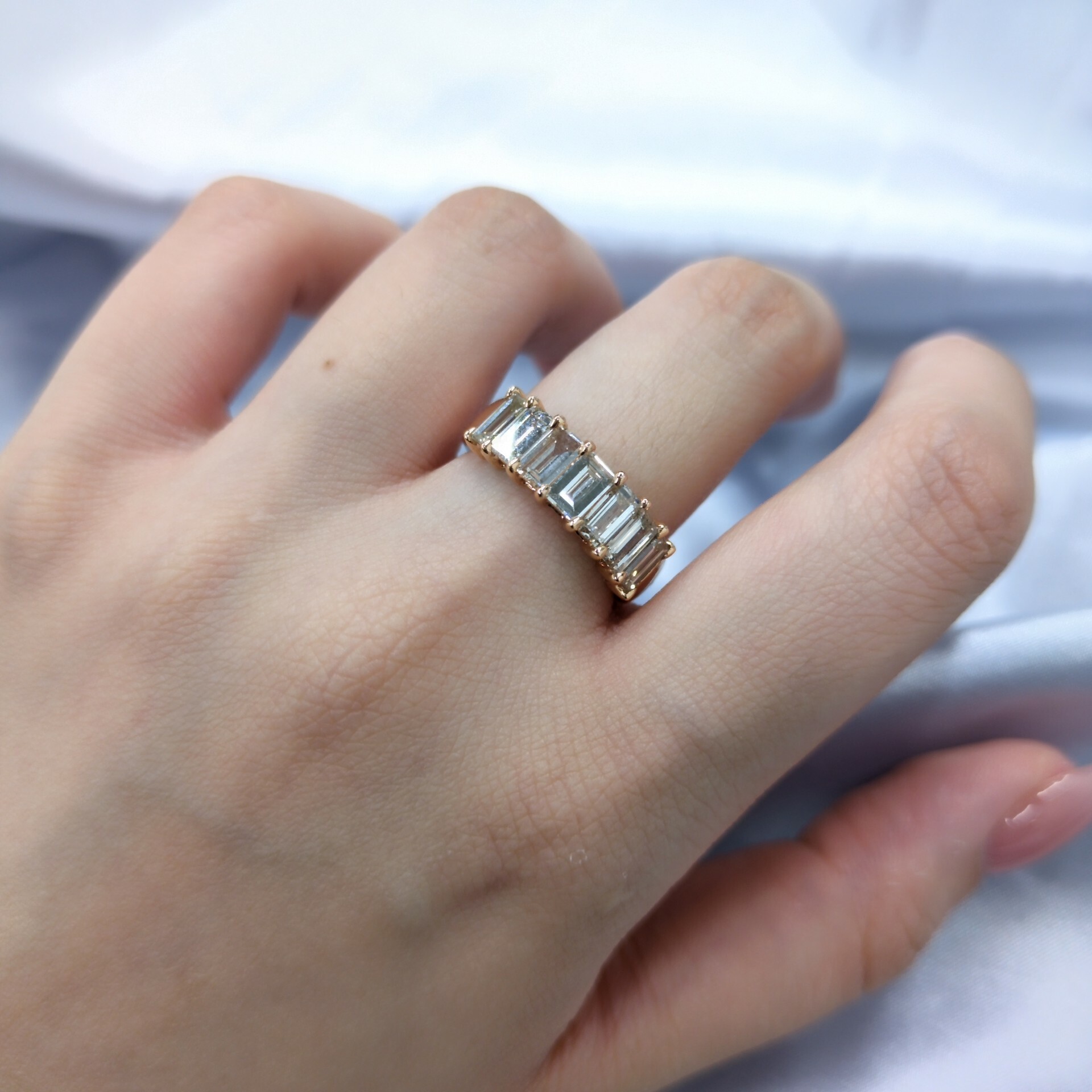 18K Rose Gold 1.73ct Baguette Cut Diamond Ring