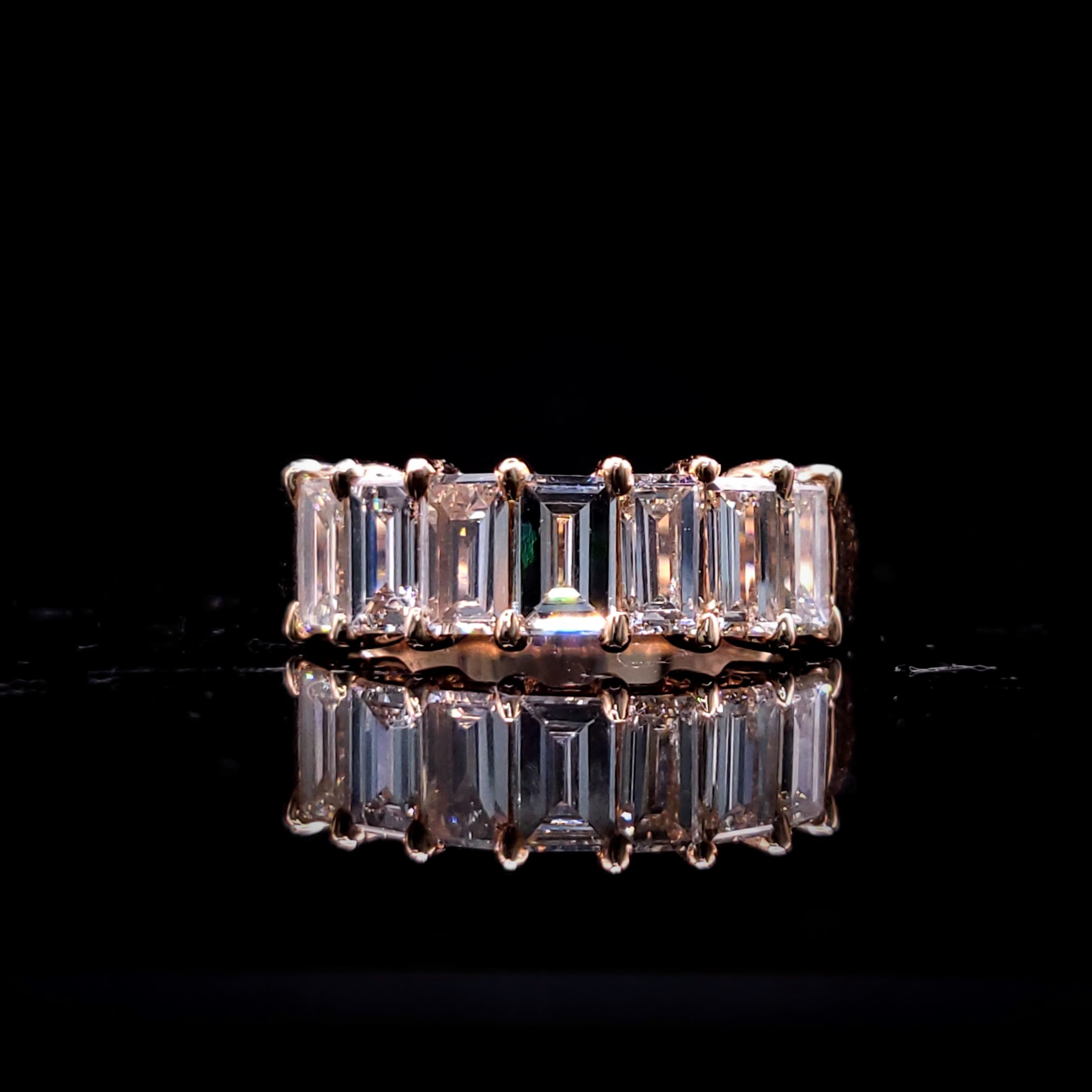 18K Rose Gold 1.73ct Baguette Cut Diamond Ring