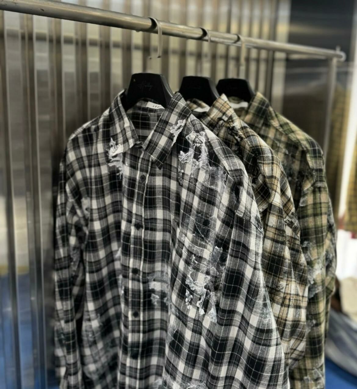 圖案格仔長袖恤衫 LEGIT-S018