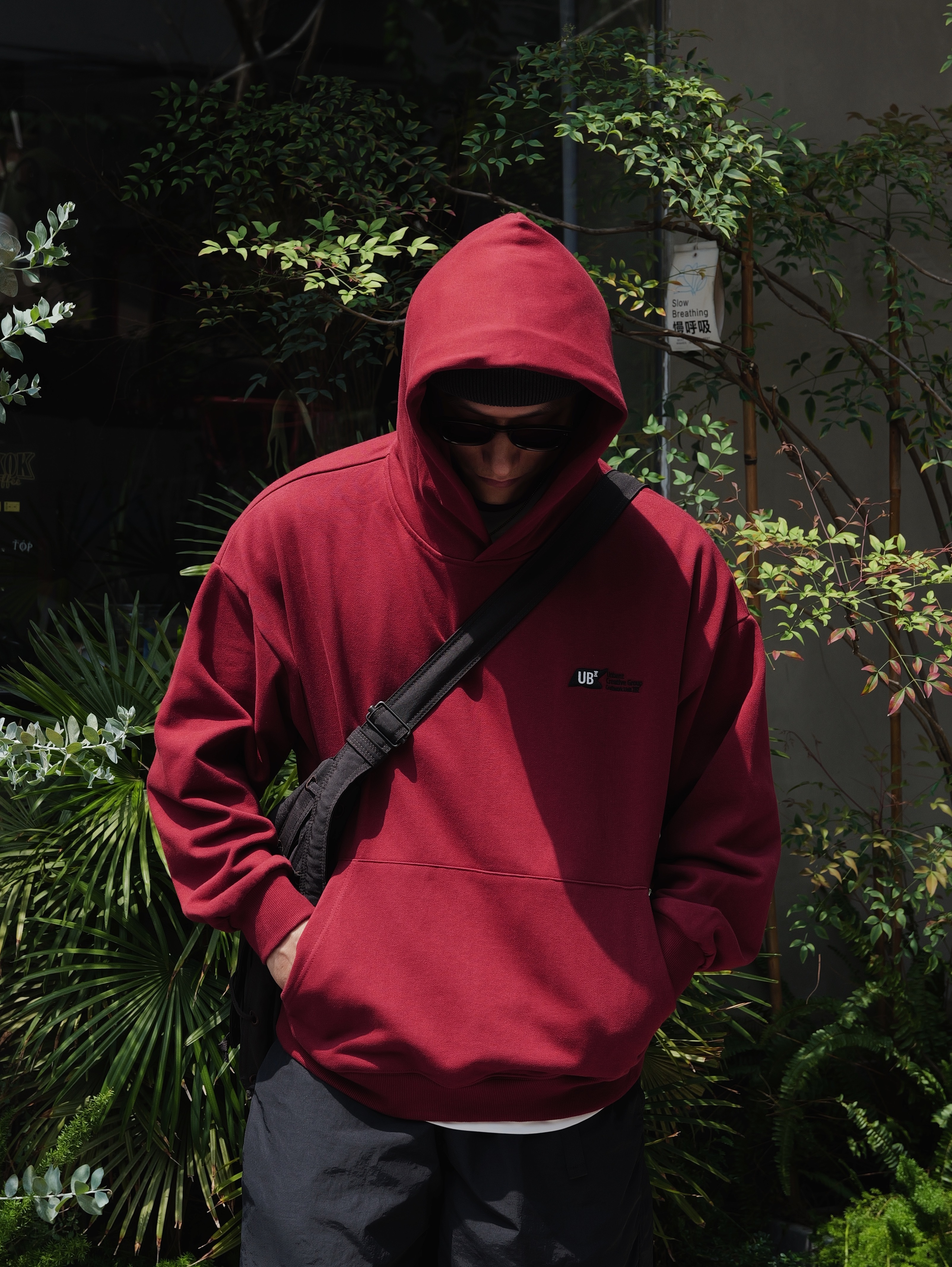 Unbent 24a/w basic hoodie 秋冬新款旗幟刺繡帽踢