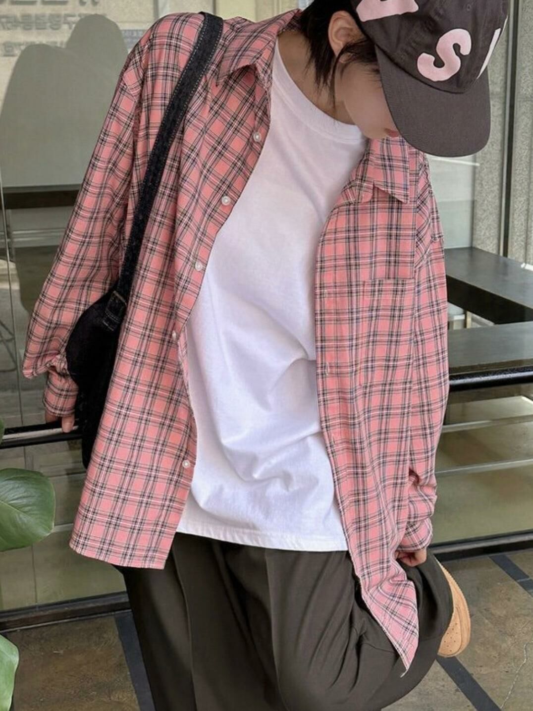 格仔長袖恤衫 LEGIT-S024