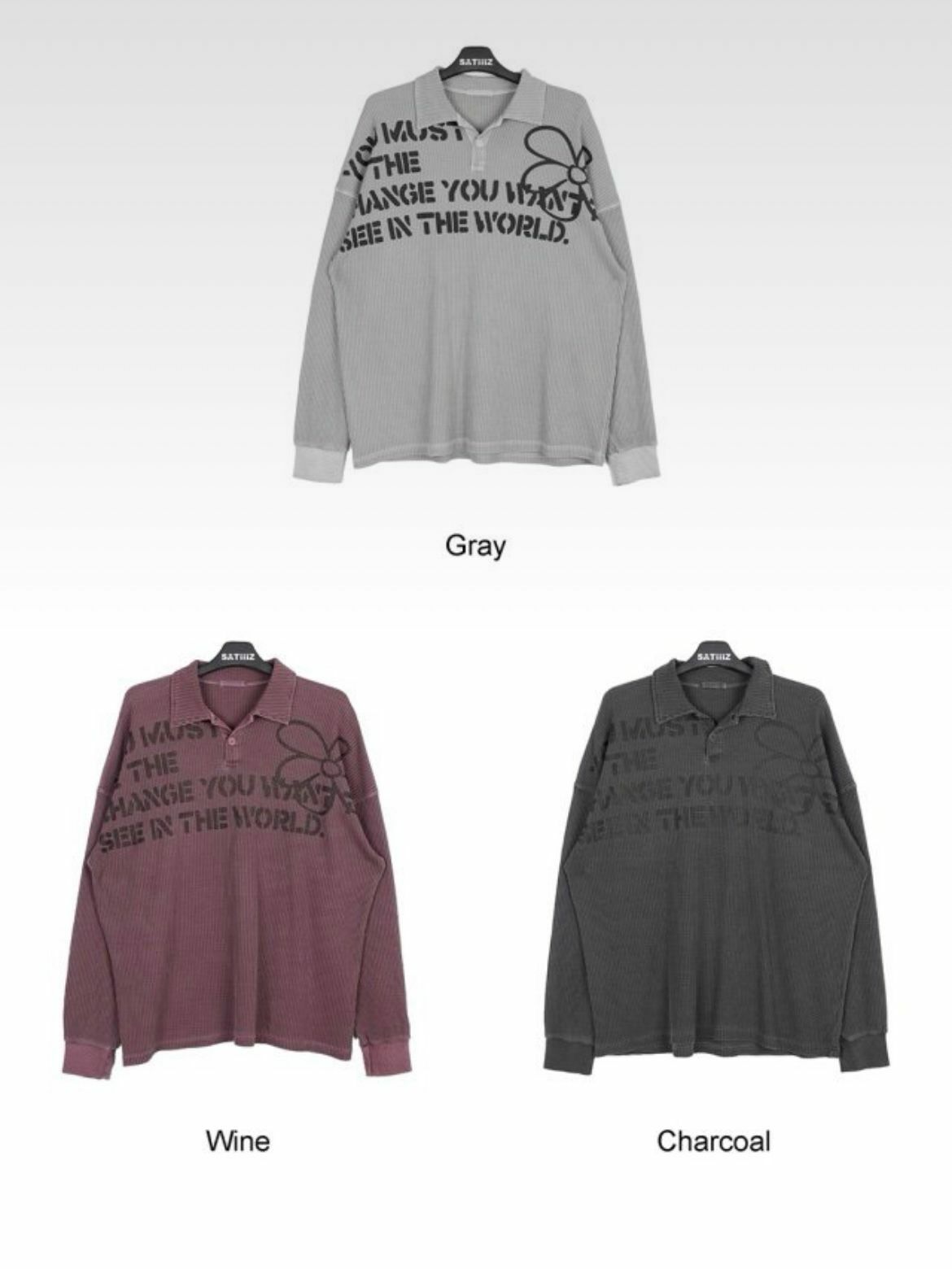 暗紋英文字長袖PoloTee LEGIT-T027