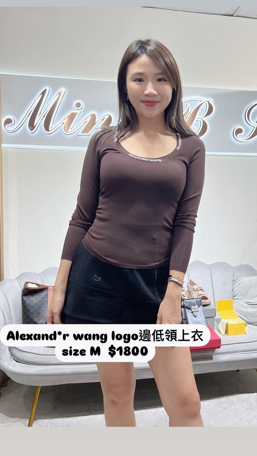 Alexander wang LOGO邊低領上衣 -M