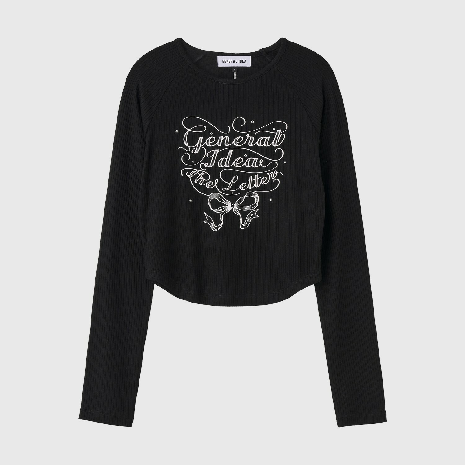 [GENERAL IDEA] RIBBON LETTERING CROPPED T-SHIRT