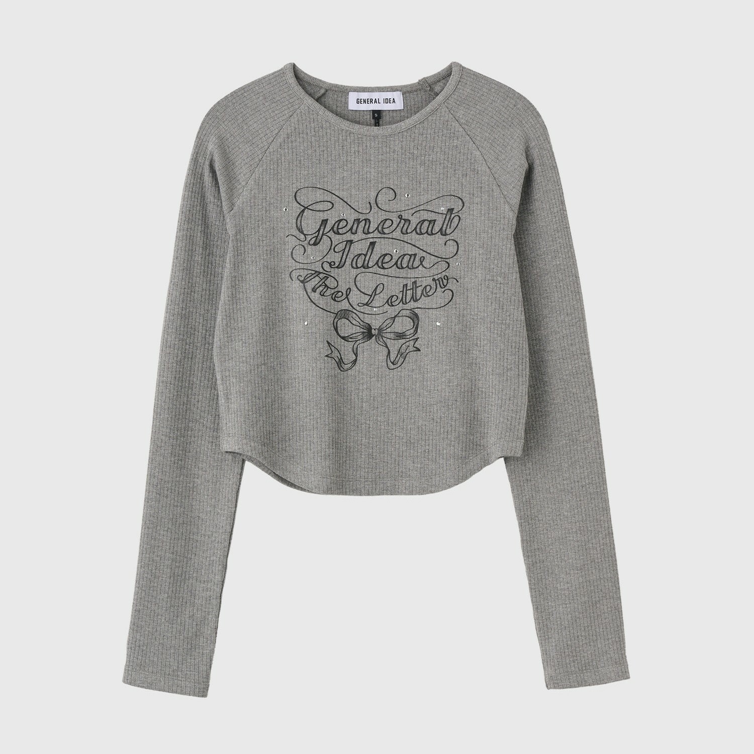 [GENERAL IDEA] RIBBON LETTERING CROPPED T-SHIRT