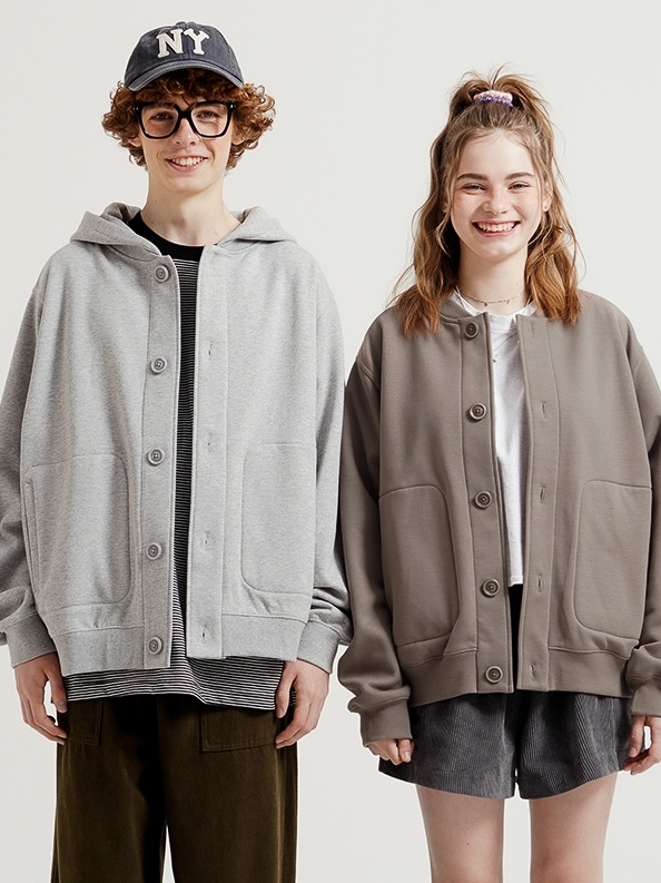 <預購> 韓國Wv project復古學院風刷毛連帽外套、刷毛圓領外套